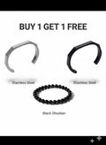 HAXA SILVER + BLACK + fibar bracelet